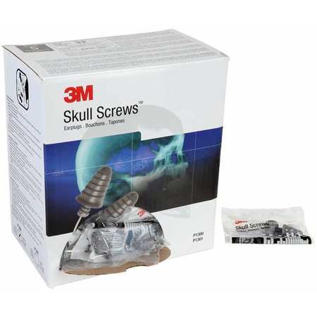 3M Skull Screws Reusable Foam Ear Plugs, Bell Shape, 32 dB, Silver, 120 PK P1300
