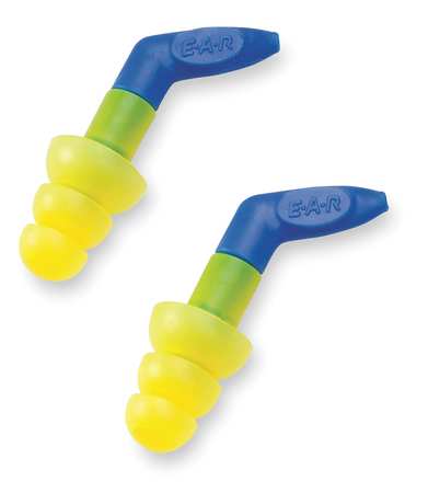 3M E-A-R UltraFit 27 Reusable Foam Ear Plugs, Flanged Shape, 27 dB, Yellow, 100 PK 340-8001