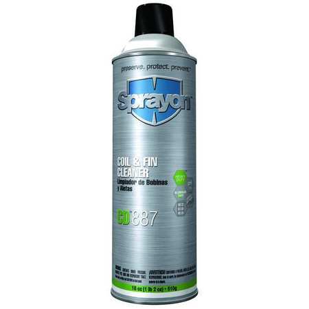 Sprayon Coil and Fin Cleaner, Aerosol, 18 oz, White SC0887000