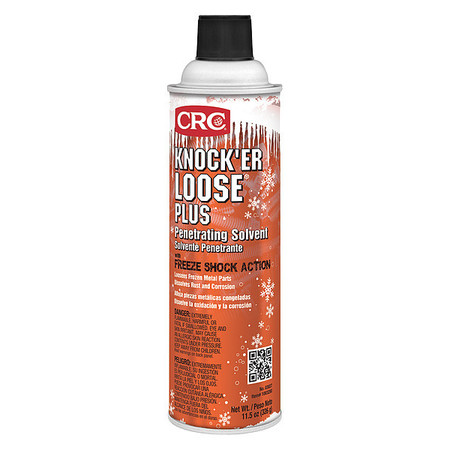 CRC Penetrating Solvent, Knock'er Loose, 11.5 oz Aerosol Can, 32 to 300 Degrees F, Red 03027