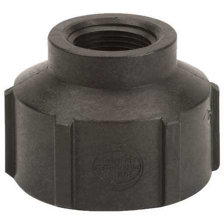 Zoro Select Reducing Coupling, Polypropylene, 2" x 1", Schedule 80, 300 psi Max Pressure RC200-100