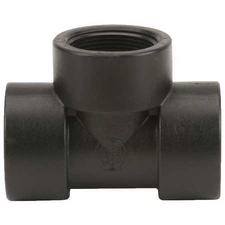 ZORO SELECT Tee, Polypropylene, 1-1/2", Schedule 80, 300 psi Max Pressure TEE150