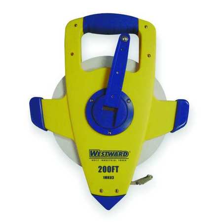 WESTWARD 200 ft Tape Measure, 3/8 in Blade 1MKU3