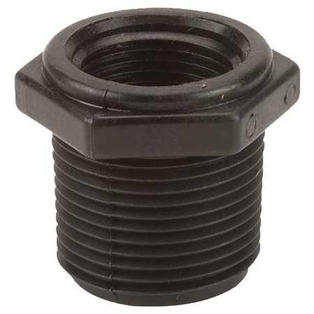 ZORO SELECT Reducing Bushing, Polypropylene, 1" x 3/4", Schedule 80, 300 psi Max Pressure RB100-075