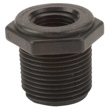 ZORO SELECT Reducing Bushing, Polypropylene, 1" x 1/2", Schedule 80, 300 psi Max Pressure RB100-050