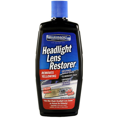 Blue Magic Headlight Lens Restorer, 8 Oz, Bottle, Blue 725-06