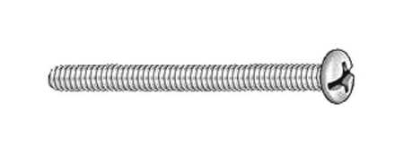 Zoro Select #4-40 x 1-1/2 in Combination Phillips/Slotted Round Machine Screw, Zinc Plated Steel, 100 PK U24212.011.0150