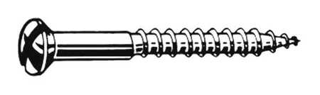 Zoro Select Wood Screw, #4, 1/2 in, Plain Brass Oval Head Slotted Drive, 100 PK U49250.011.0050