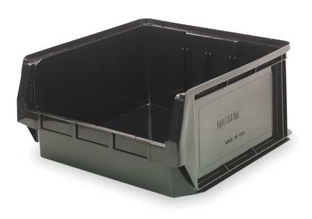 QUANTUM STORAGE SYSTEMS 75 lb Shelf Storage Bin, Polypropylene/Polyethylene, 12 3/8 in W, 5.9 in H, 19 3/4 in L, Black QMS531BR