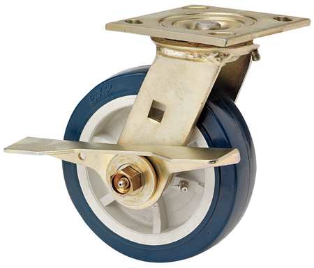 ZORO SELECT Swivel Plate Caster, Poly, 6 in., 900 lb. 1NUX5