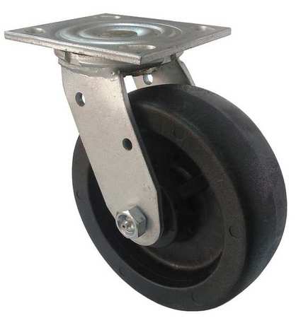 ZORO SELECT Swivel Plate Caster, Glass Nylon, 4 in, 800 lb. 1NWN3