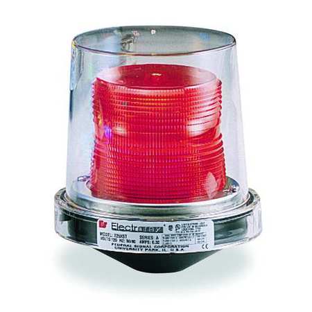 FEDERAL SIGNAL Hazardous Warning Light, Strobe, Red, 120V 225XST-120R