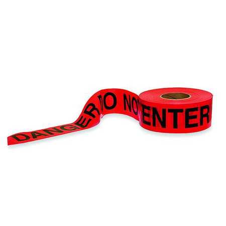 Zoro Select Barricade Tape, Danger Do Not Enter, 3 in Wide x 1000 ft Long, Polyethylene, 1.6 mil Thickness 1N962