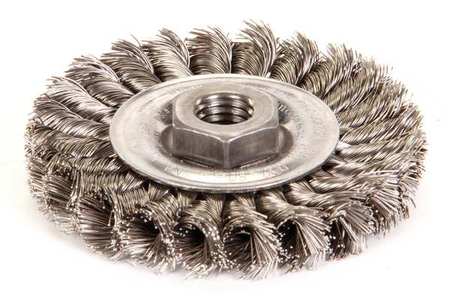 Weiler Knot Wire Wheel Wire Brush, Threaded Arbor 93431