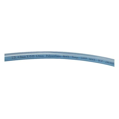 ZORO SELECT Tubing, 4 IDx6mm OD, 100 Ft, Clear Blue 1PBR6