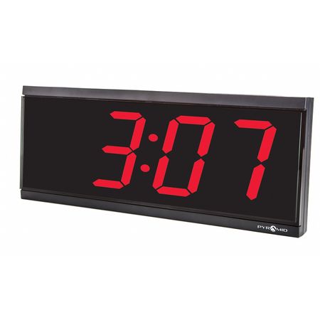 Pyramid 11-7/16" Digital Master Wall Clock, Black 41357G