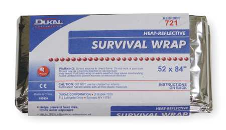 Honeywell Survival Wrap Blanket, Silver, 52In x 84In 045036