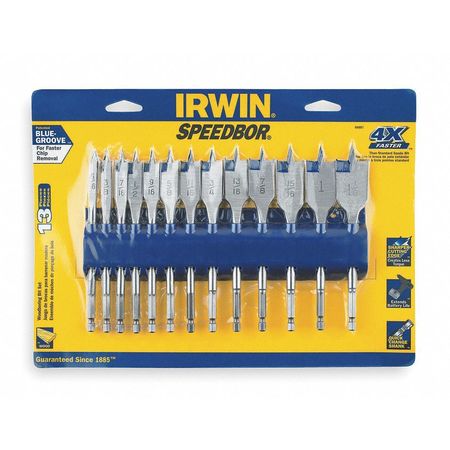 Irwin 13 pc. 6"L 1/4" shank Spade Bit Set (1/4" to 1" increments) 88887