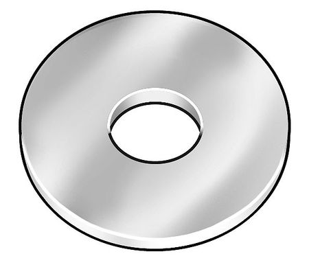 Zoro Select Round Rivet Washer, 1/4 in ID, 1/2 in OD, Aluminum, Plain Finish, 100 PK U34363.025.0050