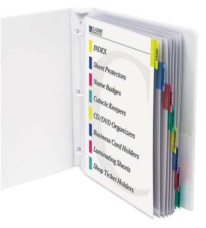 C-LINE PRODUCTS Sheet Protector Set, 8 Tab, Multicolor, PK8 05580