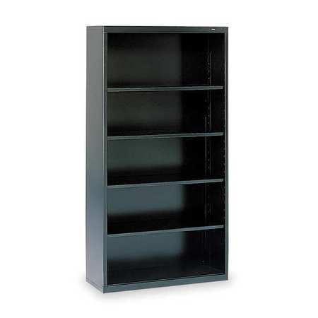 Tennsco 5-Shelf Stationary Bookcase, 66"x34-1/2" Black B-66BK