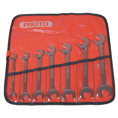 Proto Open End Wrench Set, 15/60Deg, 3/8-3/4, 7Pc J3100A