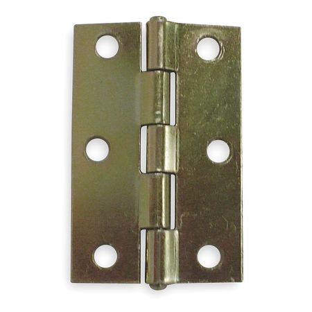 Zoro Select 1 11/16 in W x 2 1/2 in H Brass Door and Butt Hinge 1RBU3