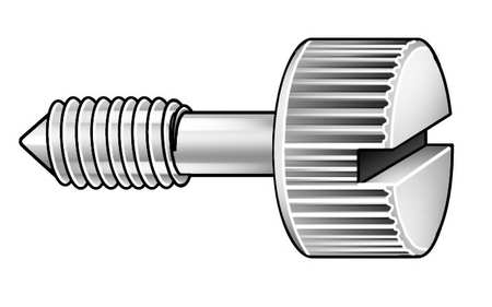 Zoro Select Captive Panel Screw, #4-40 Thrd Sz, 29/32 in Lg, 9/32 in Thrd Lg, Knurled, Passivated 104SS440