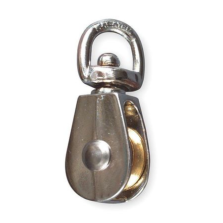 Zoro Select Swivel Eye Pulley, Chrome 1RCE9