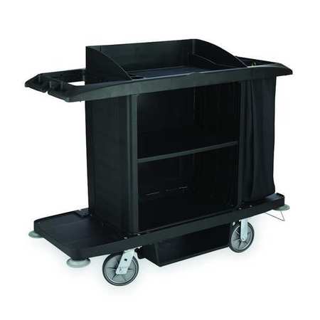 RUBBERMAID COMMERCIAL 60" Housekeeping Cart with Locking Casters FG618900BLA