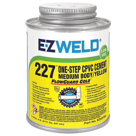 EZ WELD Cement, 8 Oz, Yellow, CPVC 22702