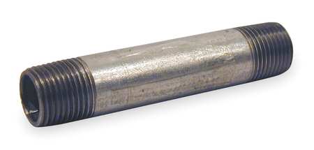 ZORO SELECT 1/2" MNPT x 3" TBE Galvanized Steel Pipe Nipple Sch 160 87404