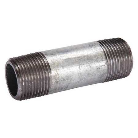 ZORO SELECT 3/4" MNPT x 7" TBE Galvanized Steel Pipe Nipple Sch 40 564-070