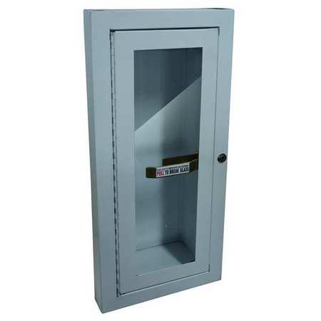 ZORO SELECT Fire Extinguisher Cabinet, Semi Recessed, 26 3/4 in Height, 10 lb 1RK38