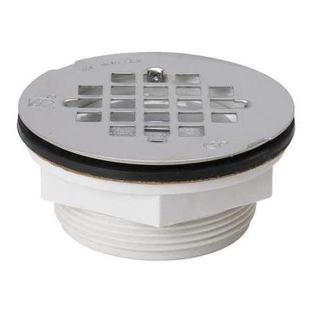 Zoro Select Shower Drain, Compression, PVC, SS Grid 133-102