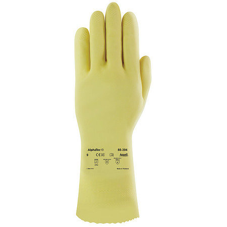 ANSELL 12" Chemical Resistant Gloves, Natural Rubber Latex, 8, 1 PR 88-394