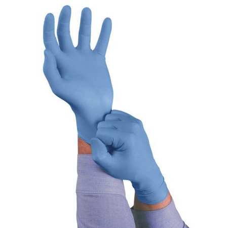 ANSELL TouchNTuff Disposable Nitrile Gloves, Food Grade, Powdered, Latex Free, L, (9), Blue, 100 Pack 92-575