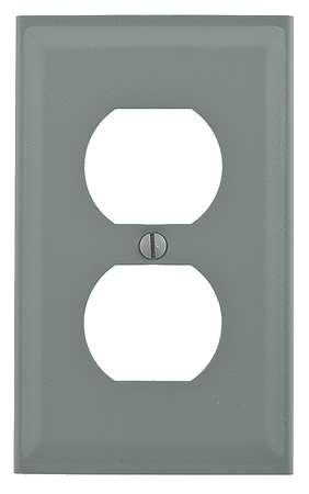 Hubbell Wiring Device-Kellems Single Receptacle Cover, Gray HBL3043BEGY