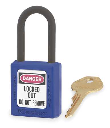 Master Lock Lockout Padlock, KD, Blue, 1-3/4"H 406BLU