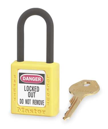 Master Lock Lockout Padlock, KD, Yellow, 1-3/4"H 406YLW
