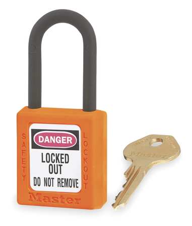 Master Lock Lockout Padlock, KD, Orange, 1-3/4"H 406ORJ