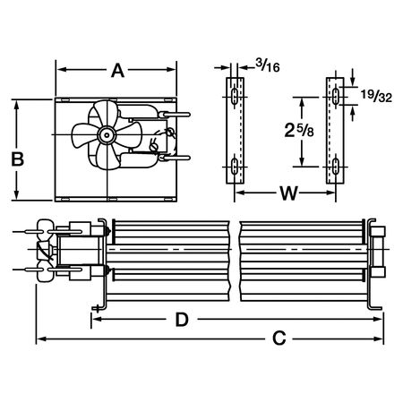 Dayton Round OEM Blower, 2680 RPM, 1 Phase, Direct, Aluminum 3HMK2