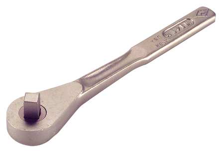 AMPCO SAFETY TOOLS 1/2" Drive 12 Geared Teeth Pear Head Style Hand Ratchet, 10" L, Natural Finish W-141-R
