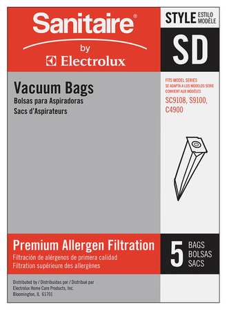 Sanitaire Disposable Vacuum Bag, SD, PK5 63262B