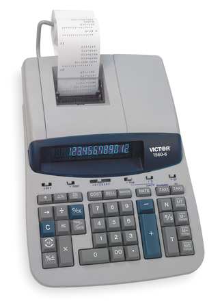 VICTOR TECHNOLOGY Finance Desktop Calculator, LCD, 12 Digits 1560-6