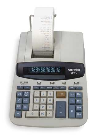 VICTOR TECHNOLOGY Desktop Calculator, Ribbon, 12 Digits 2640-2