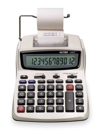 Victor Technology Portable Calculator, LCD, 12 Digits 1208-2