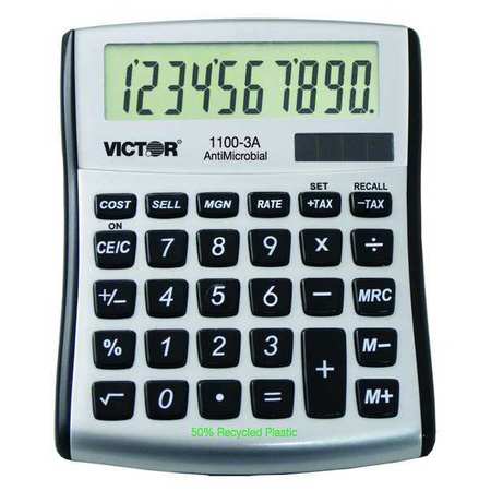 Victor Technology Portable Calculator, LCD, 10 Digits 1100-3A