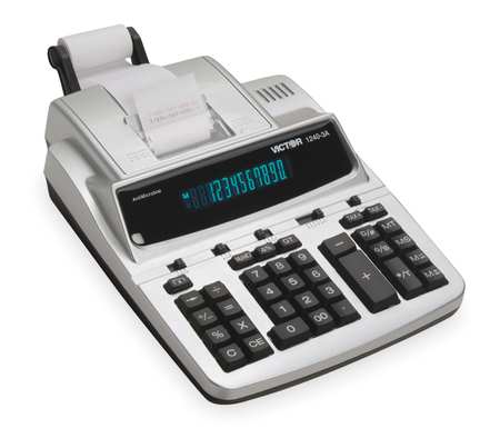 VICTOR TECHNOLOGY Desktop Calculator, Ribbon, 12 Digits 1240-3A