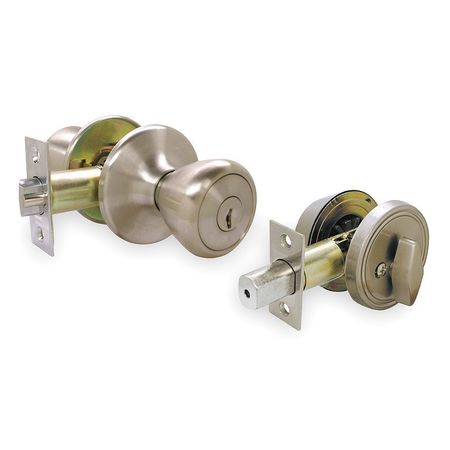 ZORO SELECT Knob Lockset, Mechanical, Entrance, Grd. 3 1TPR9